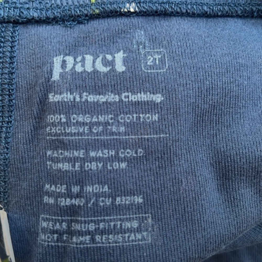 Pact organic cotton unisex kids Navy Lights Pajama Set - Picture 5 of 10